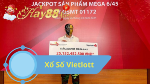 Người chơi may mắn đạt giải thưởng Xổ số Vietlott.